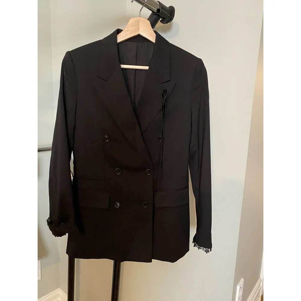 The Kooples Women's Double-Breasted Blazer Black Size 32 $725 - Picture 10 of 14